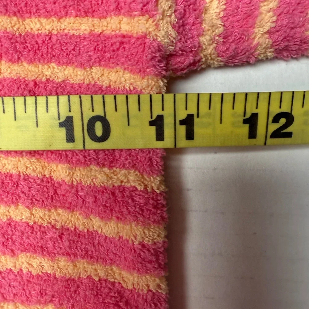 Vintage Carter's Girls 0-3 Months Pink Striped Kitten Cat Terry Footie‎ Sleeper